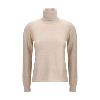 Max Mara Beige Woll-Rollkragenpullover