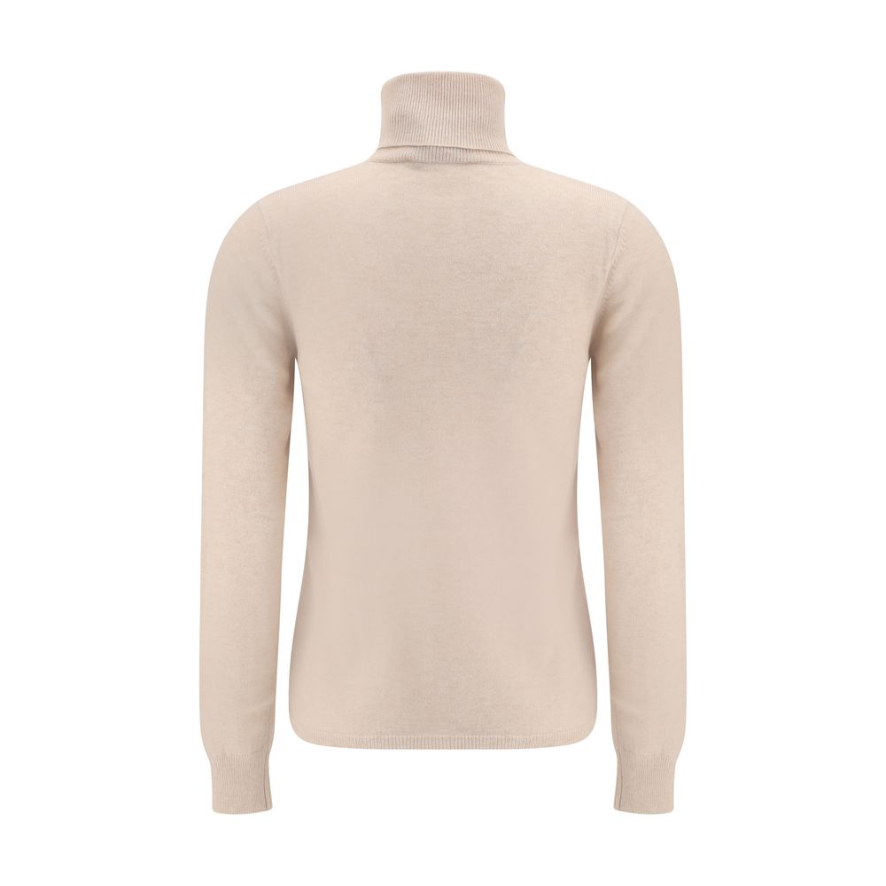Max Mara Beige Woll-Rollkragenpullover