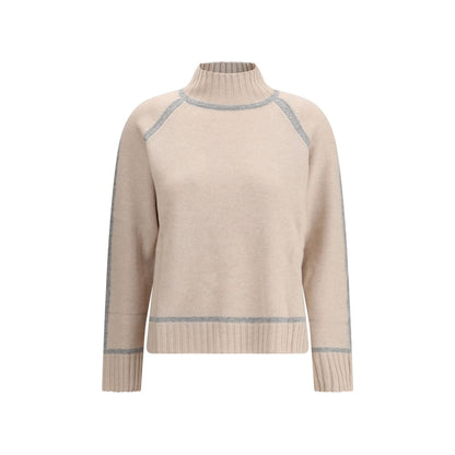Max Mara Beige Woll-Rollkragenpullover
