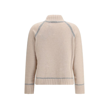 Max Mara Beige Woll-Rollkragenpullover
