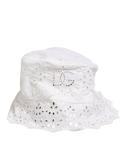 Dolce &amp; Gabbana – Capello-Hut aus weißem Nylon mit Cut-Out-Logo