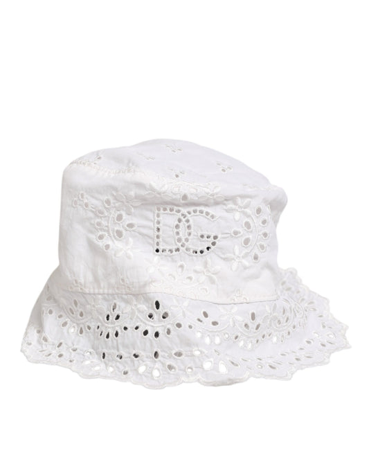 Dolce &amp; Gabbana – Capello-Hut aus weißem Nylon mit Cut-Out-Logo