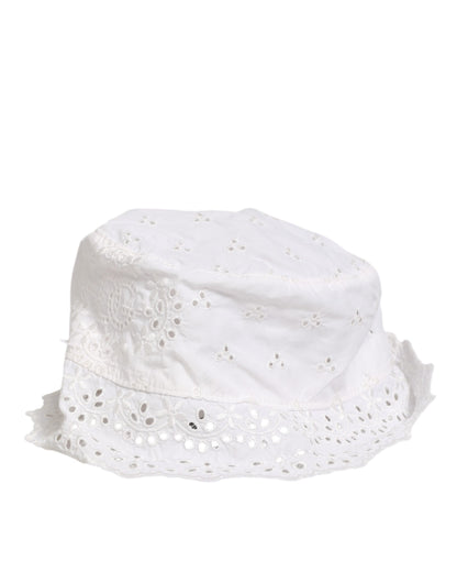 Dolce &amp; Gabbana – Capello-Hut aus weißem Nylon mit Cut-Out-Logo
