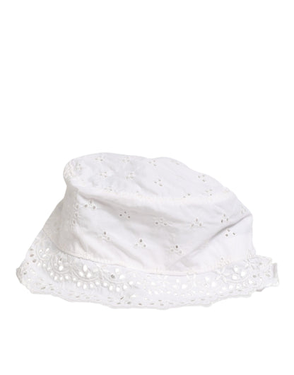 Dolce &amp; Gabbana – Capello-Hut aus weißem Nylon mit Cut-Out-Logo