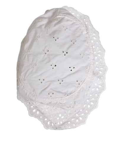 Dolce &amp; Gabbana – Capello-Hut aus weißem Nylon mit Cut-Out-Logo