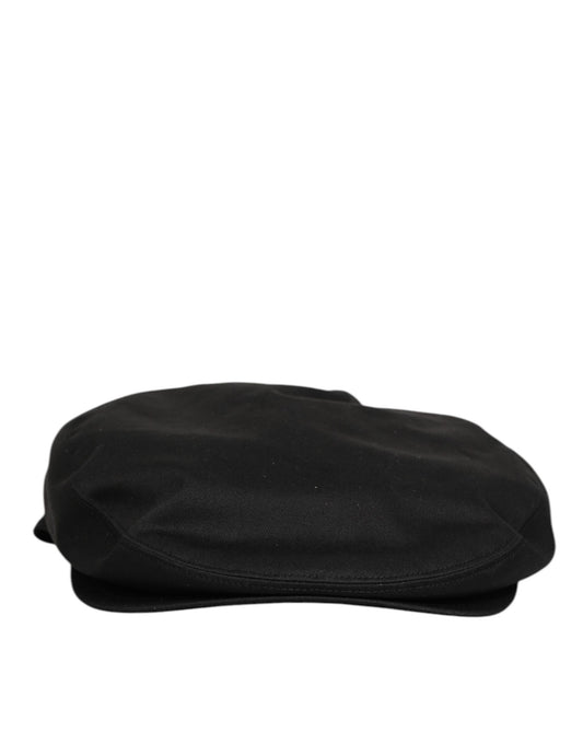 Dolce &amp; Gabbana Capello-Mütze aus schwarzem Baumwollstoff mit DG-Logo