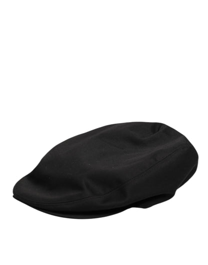 Dolce &amp; Gabbana Capello-Mütze aus schwarzem Baumwollstoff mit DG-Logo