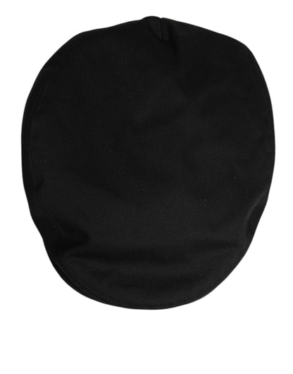 Dolce &amp; Gabbana Capello-Mütze aus schwarzem Baumwollstoff mit DG-Logo