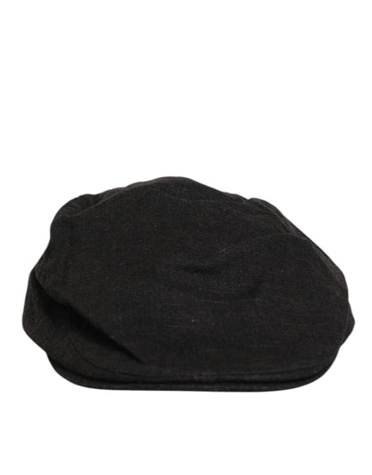 Dolce &amp; Gabbana Capello-Mütze aus schwarzem Baumwollstoff mit DG-Logo
