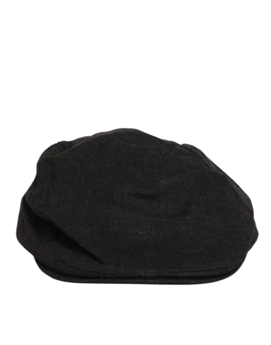 Dolce &amp; Gabbana Capello-Mütze aus schwarzem Baumwollstoff mit DG-Logo