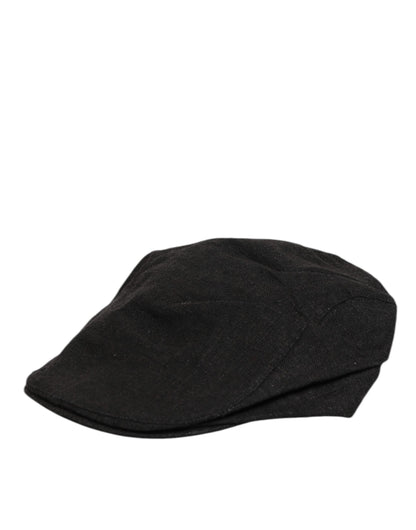 Dolce &amp; Gabbana Capello-Mütze aus schwarzem Baumwollstoff mit DG-Logo