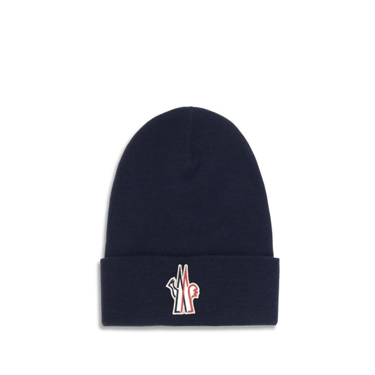 Moncler Grenoble Blaue Fleece-Wollmütze