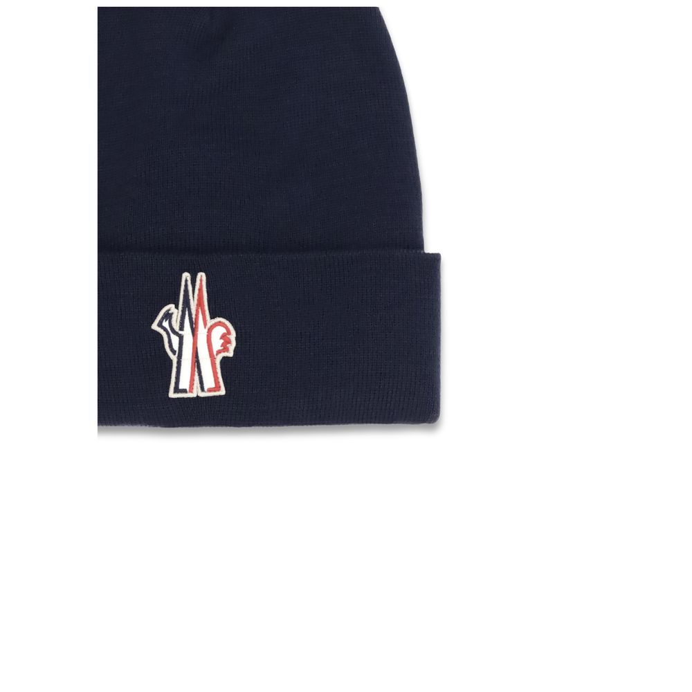 Moncler Grenoble Blaue Fleece-Wollmütze