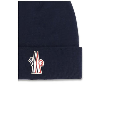 Moncler Grenoble Blaue Fleece-Wollmütze