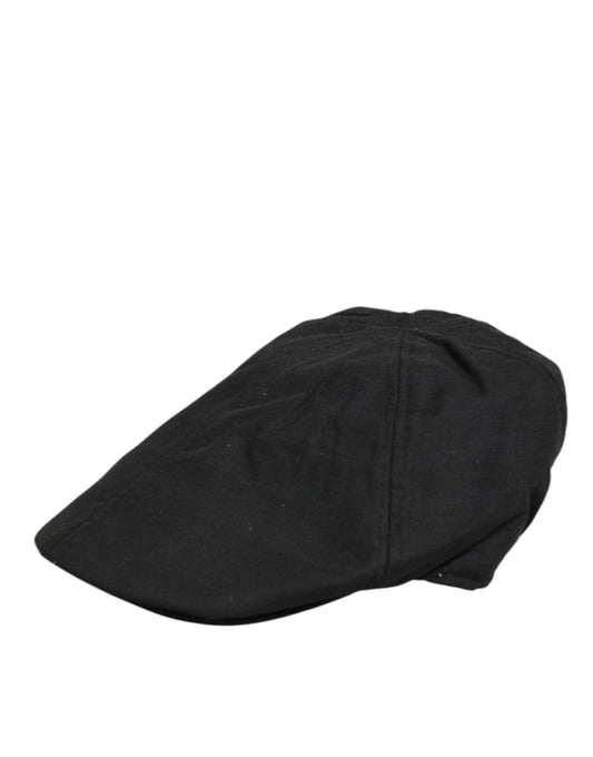 Dolce &amp; Gabbana Capello-Mütze aus schwarzem Baumwollstoff mit DG-Logo