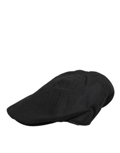 Dolce &amp; Gabbana Capello-Mütze aus schwarzem Baumwollstoff mit DG-Logo
