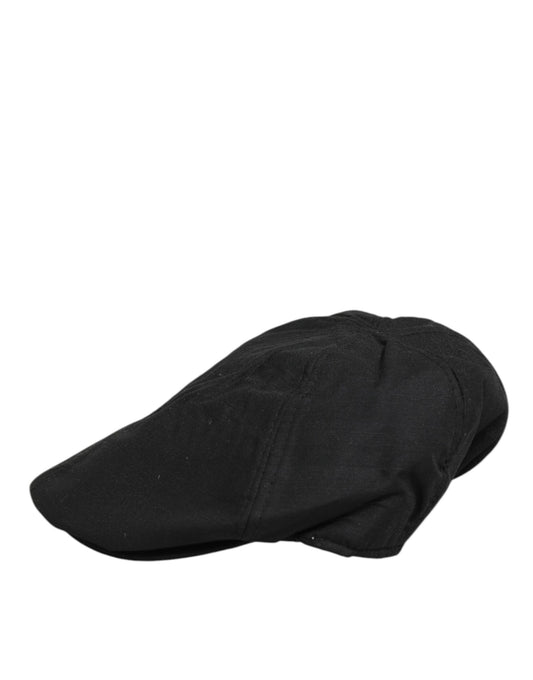 Dolce &amp; Gabbana Capello-Mütze aus schwarzem Baumwollstoff mit DG-Logo
