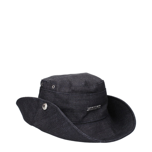 Jacquemus Sonnenhut aus blauer Baumwolle