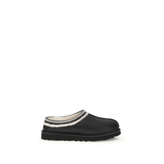 UGG Schwarze Leder-Pantoletten