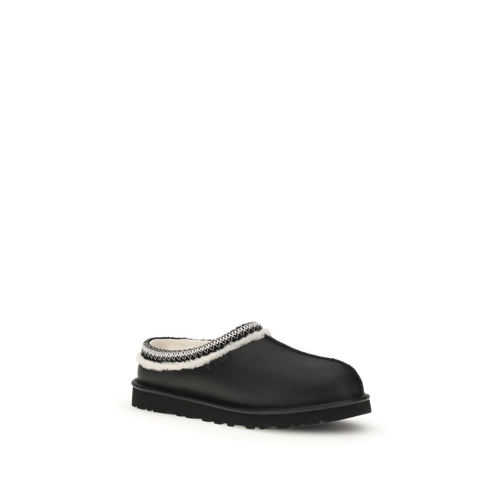 UGG Schwarze Leder-Pantoletten