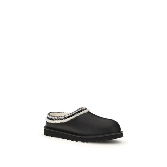 UGG Schwarze Leder-Pantoletten