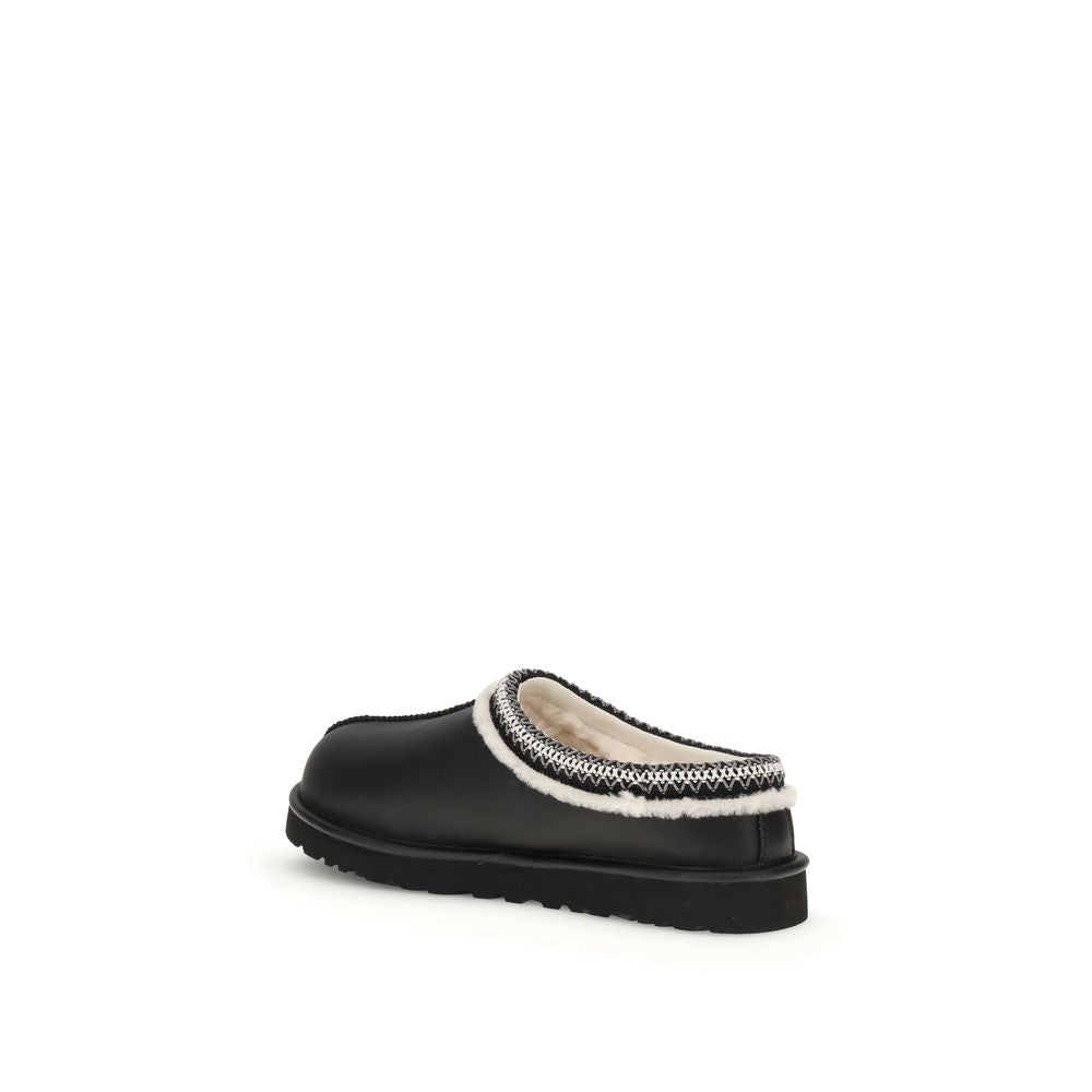 UGG Schwarze Leder-Pantoletten