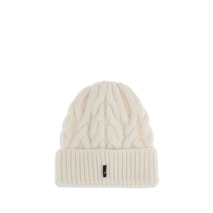 Moncler Grenoble weiße Fleece-Wollmütze