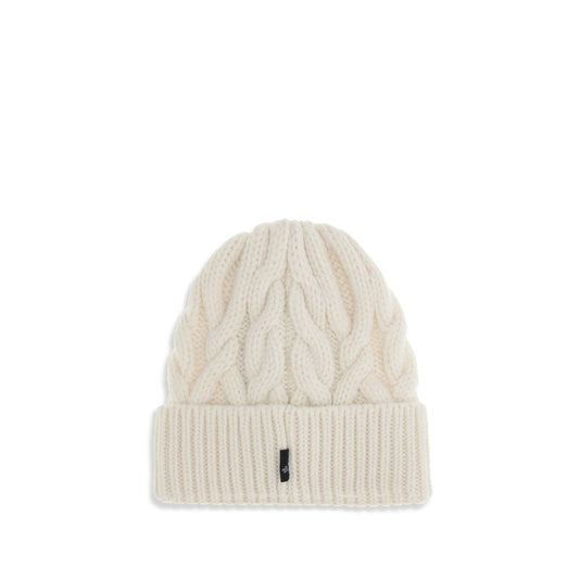 Moncler Grenoble weiße Fleece-Wollmütze