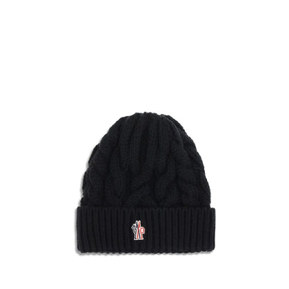 Moncler Grenoble Schwarze Fleece-Wollmütze