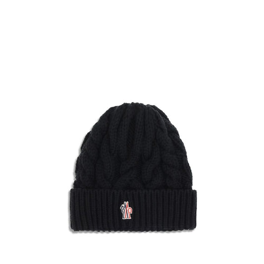 Moncler Grenoble Schwarze Fleece-Wollmütze