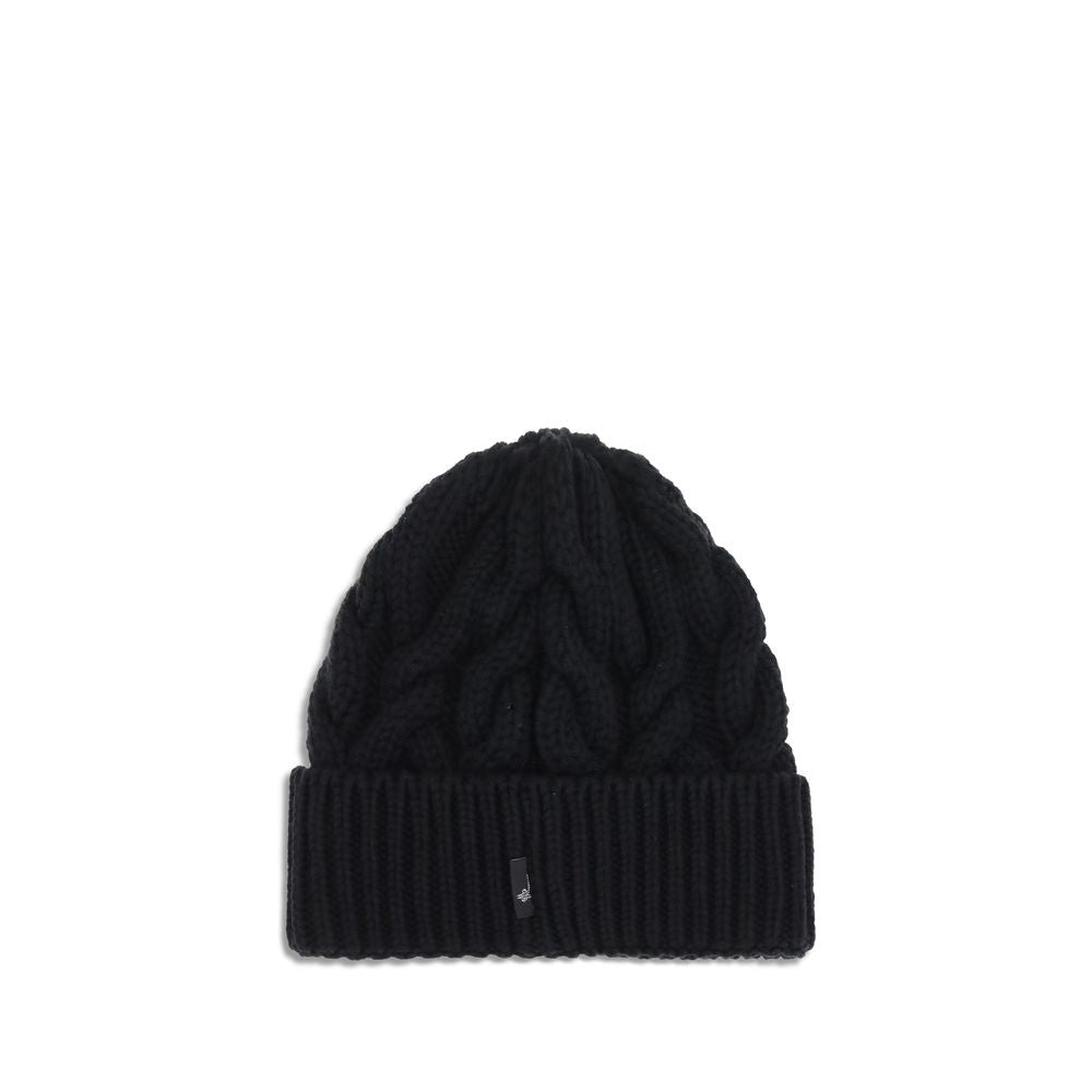 Moncler Grenoble Schwarze Fleece-Wollmütze