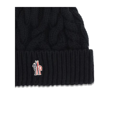Moncler Grenoble Schwarze Fleece-Wollmütze