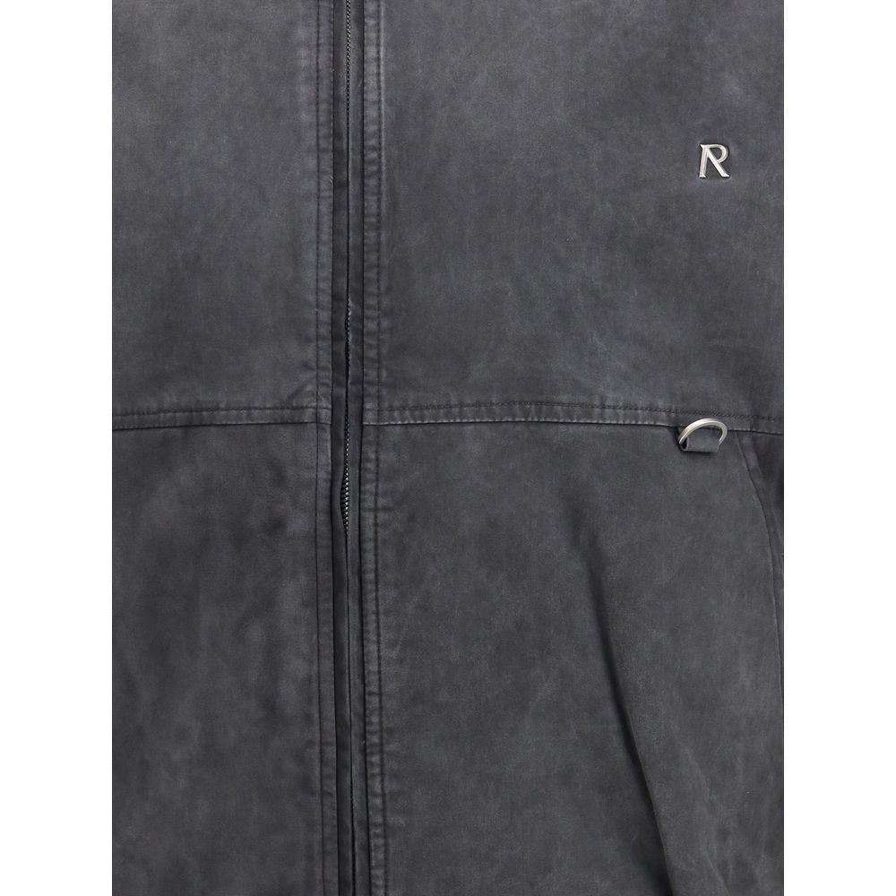 Graue Baumwoll-Bomberjacke darstellen