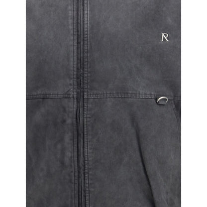 Graue Baumwoll-Bomberjacke darstellen