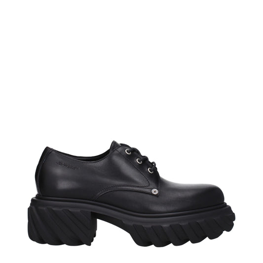 Off-White Oxfords und Derbys aus schwarzem Leder