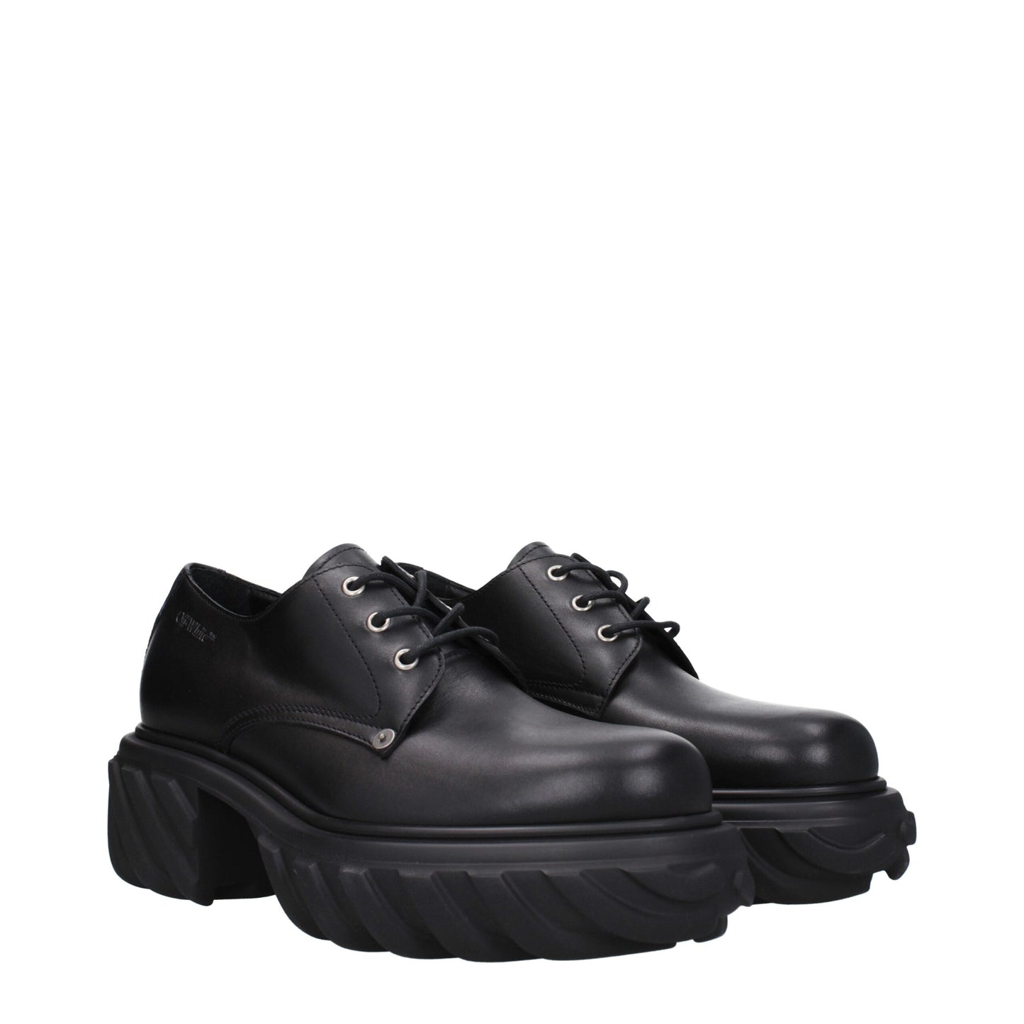 Off-White Oxfords und Derbys aus schwarzem Leder