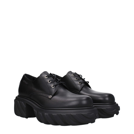 Off-White Oxfords und Derbys aus schwarzem Leder