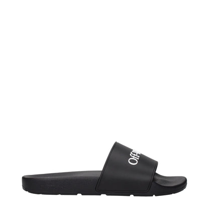 Off-White Schwarze Baumwoll-Hausschuhe