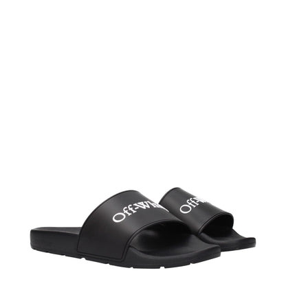 Off-White Schwarze Baumwoll-Hausschuhe
