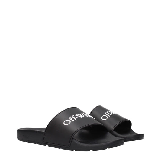 Off-White Schwarze Baumwoll-Hausschuhe