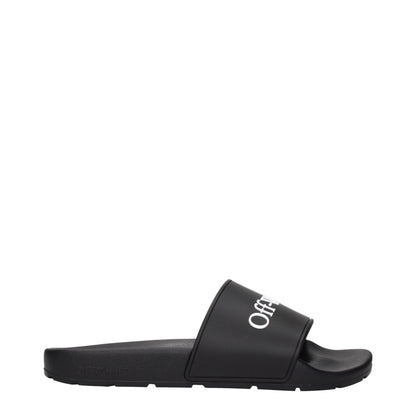 Off-White Schwarze Baumwoll-Hausschuhe