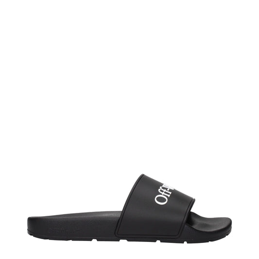 Off-White Schwarze Baumwoll-Hausschuhe