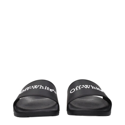 Off-White Schwarze Baumwoll-Hausschuhe