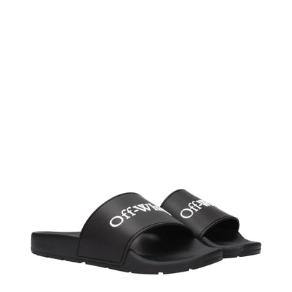 Off-White Schwarze Baumwoll-Hausschuhe