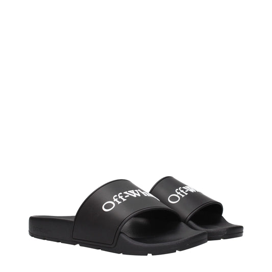 Off-White Schwarze Baumwoll-Hausschuhe