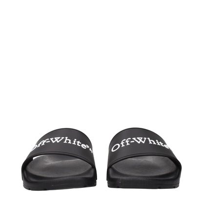 Off-White Schwarze Baumwoll-Hausschuhe