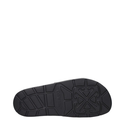 Off-White Schwarze Baumwoll-Hausschuhe