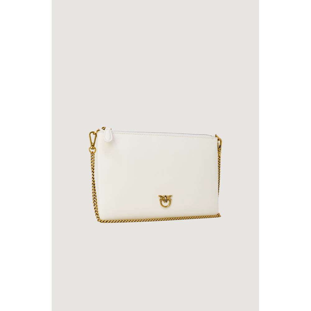 PINKO Clutch aus cremefarbenem Leder