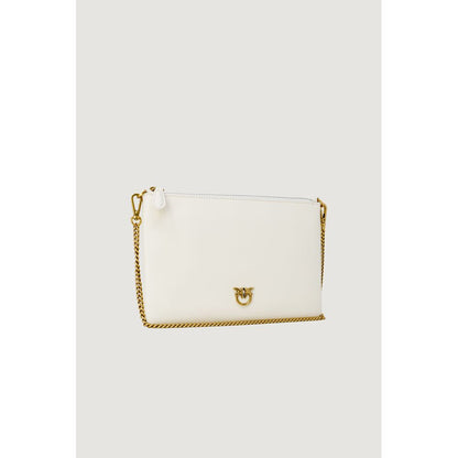PINKO Clutch aus cremefarbenem Leder