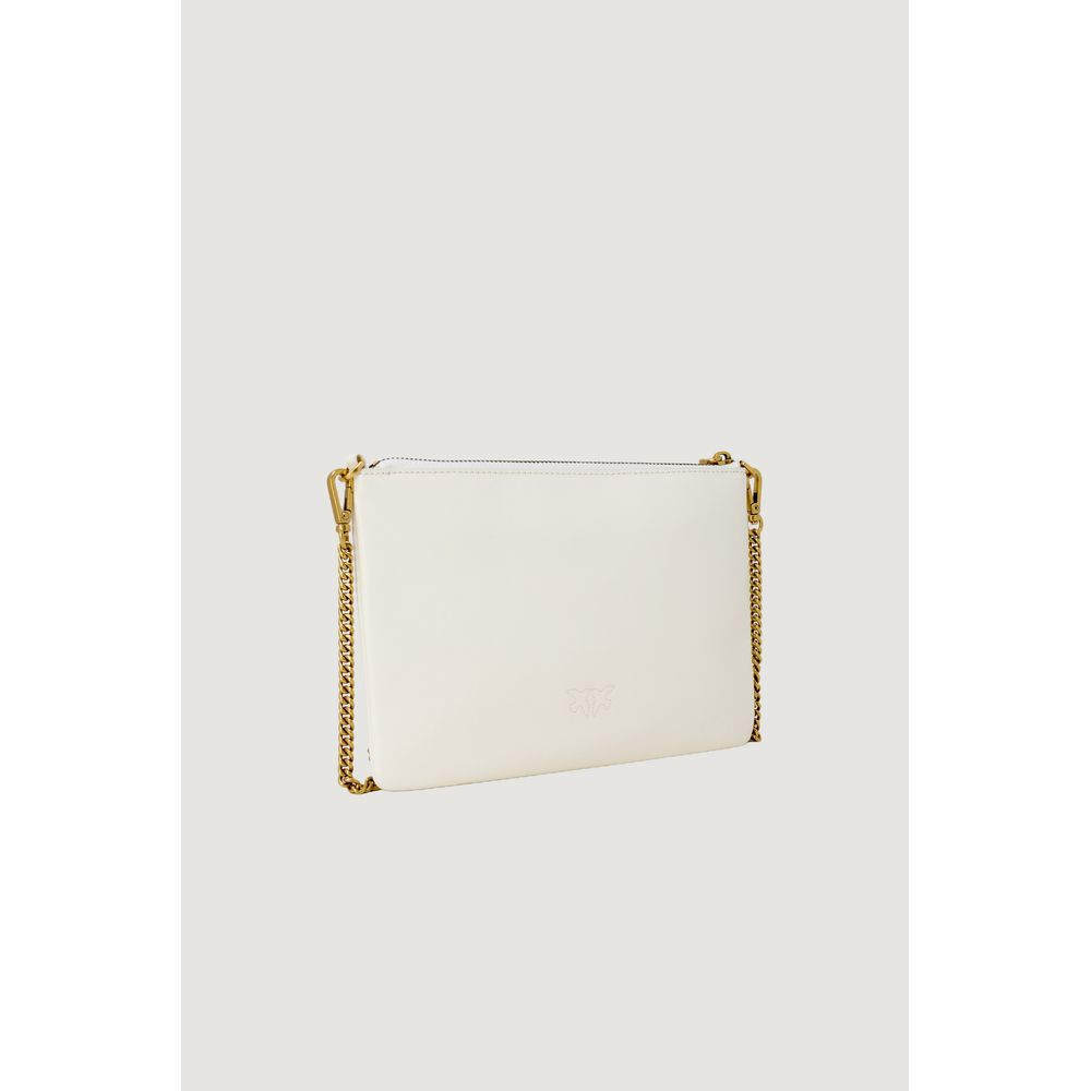 PINKO Clutch aus cremefarbenem Leder